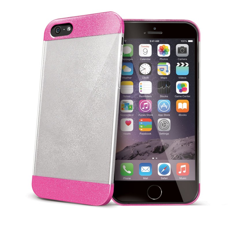 Celly Glitty iPhone 6 Plus Pink/Clear