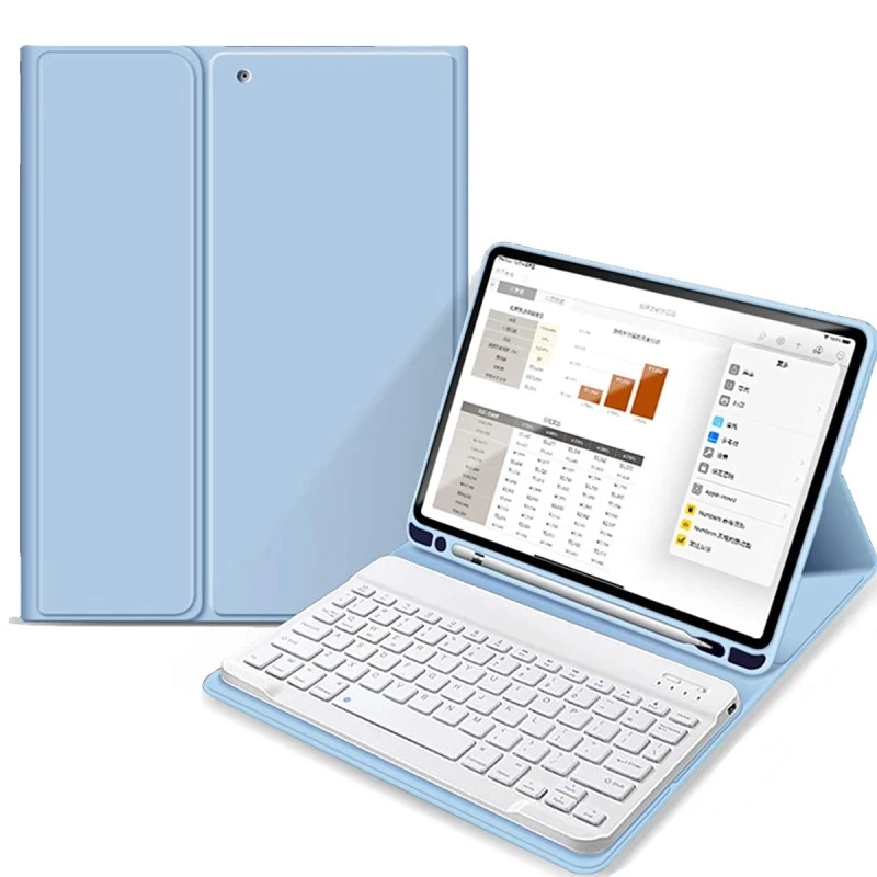 goedkoop vergeven Vooroordeel Mobiq iPad 10.9 inch 2022 Toetsenbord Case Lichtblauw | iPhone-Cases.nl