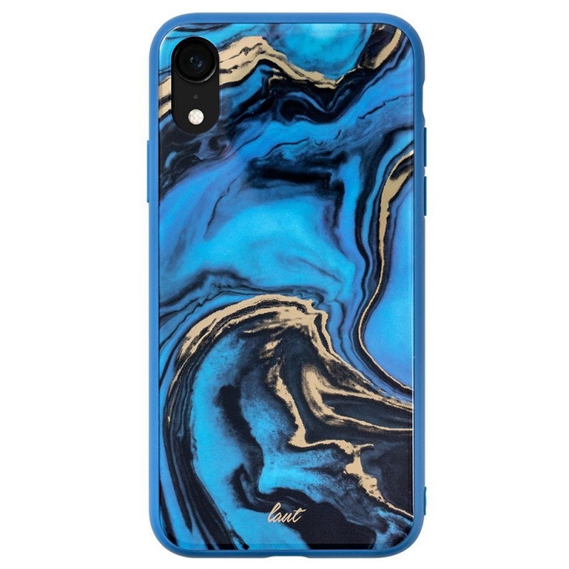 LAUT Mineral Glass Case iPhone XR Blauw 03