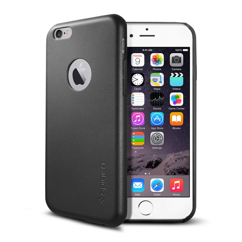 Spigen Leather Fit Case iPhone 6 Black - 1