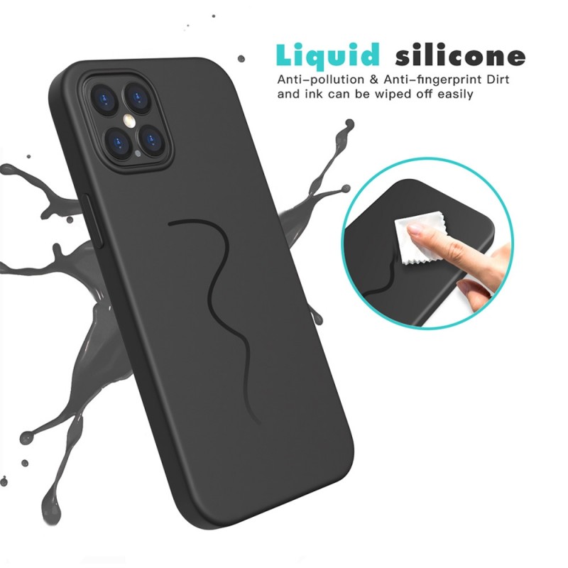 Mobiq Liquid Silicone Case iPhone 12 Mini Zwart - 2