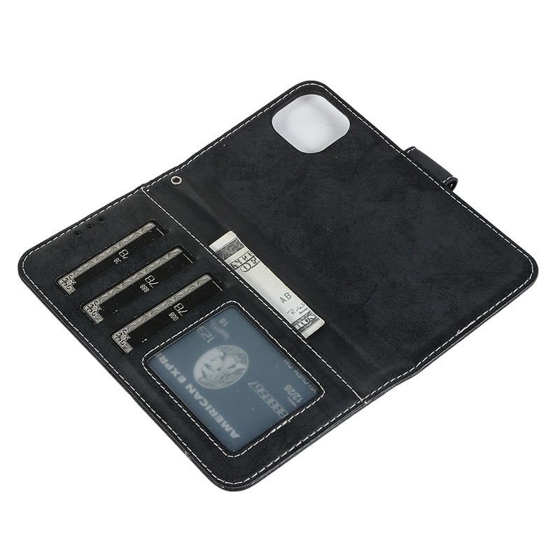 Mobiq Magnetische 2-in-1 Wallet Case iPhone 13 Mini Zwart 02