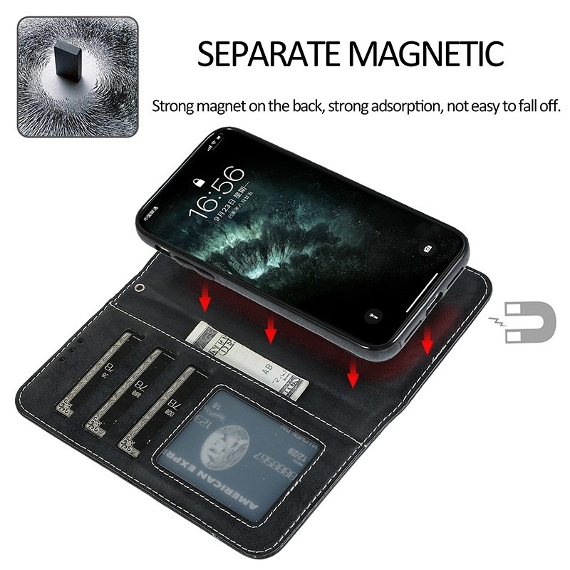 Mobiq Magnetische 2-in-1 Wallet Case iPhone 13 Mini Zwart 05