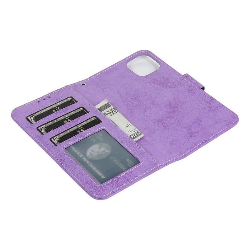 xMobiq - Magnetische 2-in-1 Wallet Case iPhone 14 paars 02