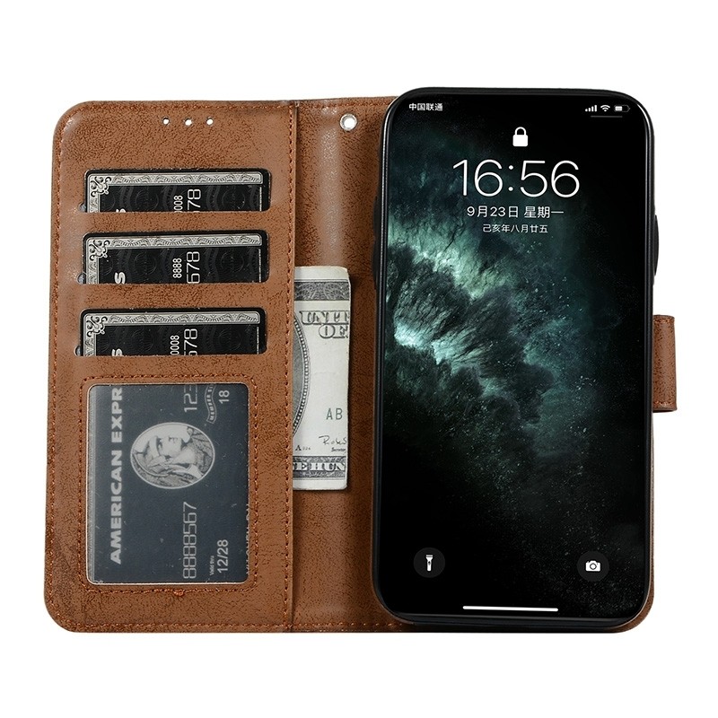 Mobiq - Magnetische 2-in-1 Wallet Case iPhone 14 Pro Max bruin 06