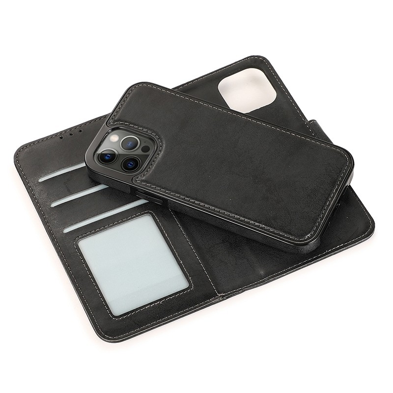 Mobiq - Magnetische 2-in-1 Wallet Case iPhone 14 Pro zwart 01