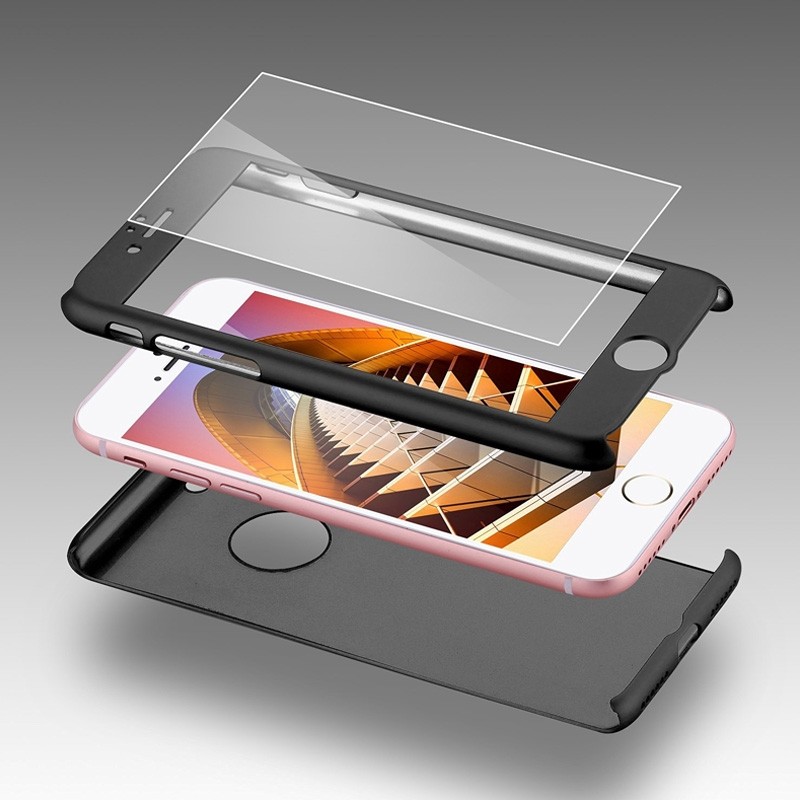 Mobiq 360 Graden Full Body Beschermhoes iPhone 8 Plus Roze - 3