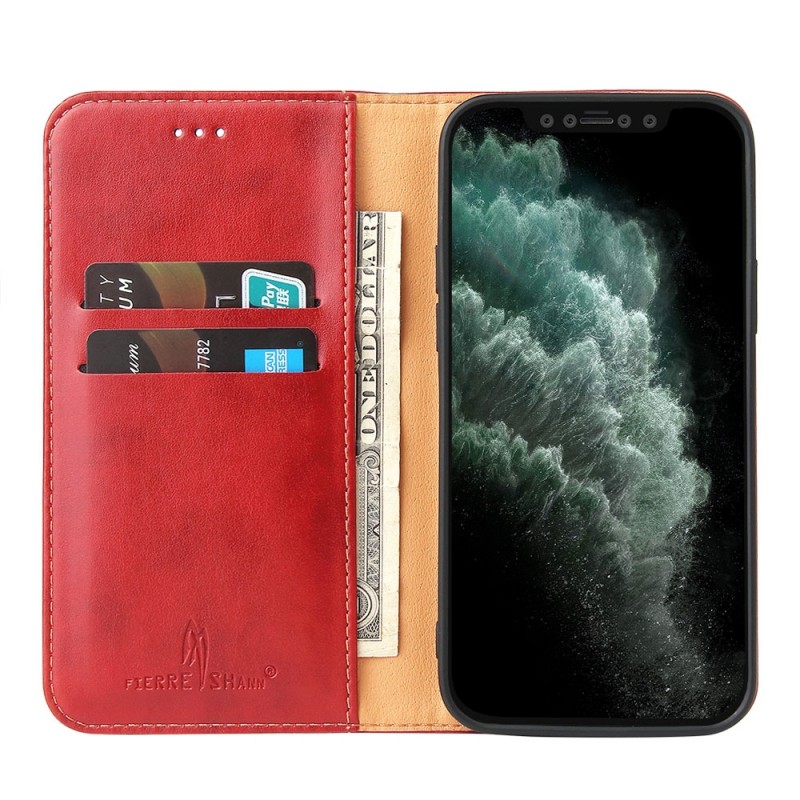 Mobiq Premium Lederen Portemonnee Hoesje iPhone 13 Mini Rood - 1