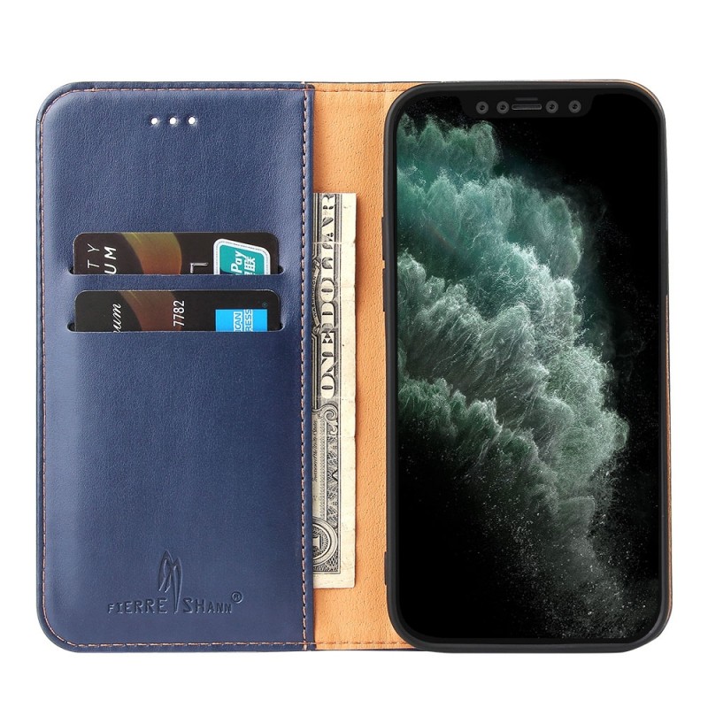 Mobiq Premium Lederen Portemonnee Hoesje iPhone 13 Pro Blauw - 1