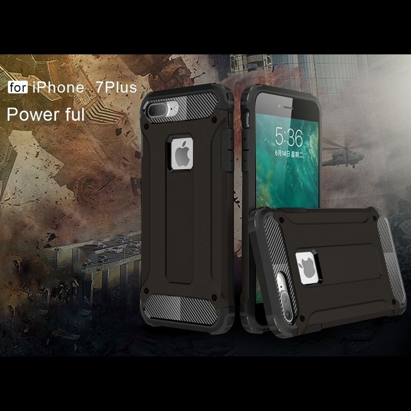 Mobiq - Rugged Armor Phone 8 Plus/7 Plus Hoesje Zwart - 5