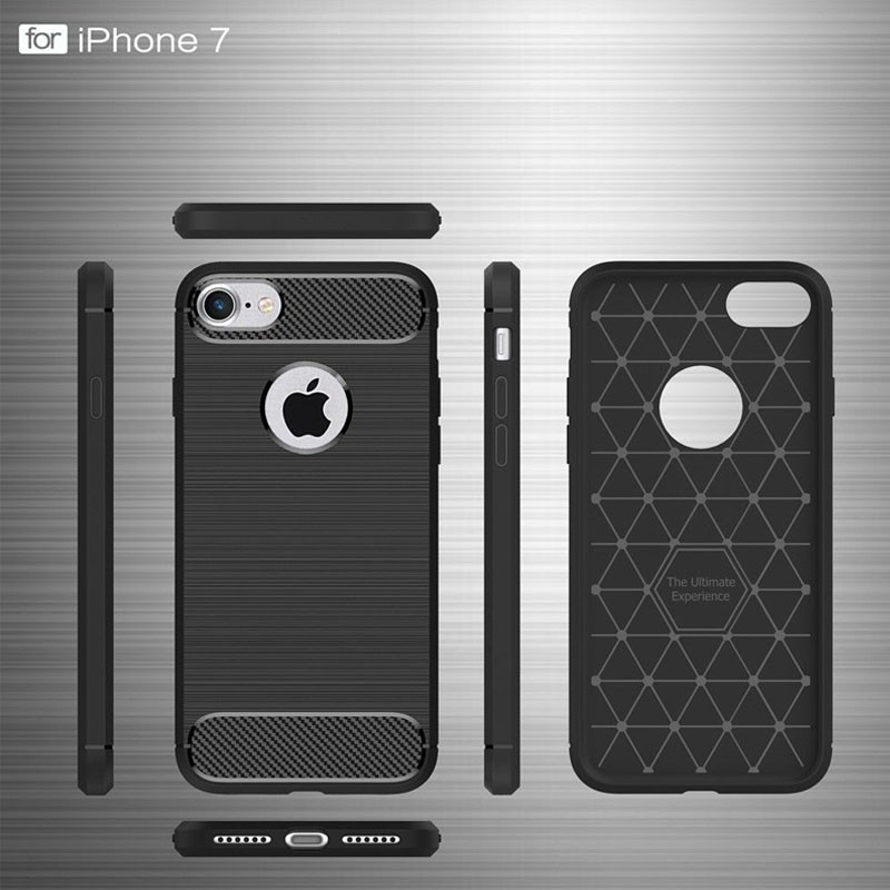 Mobiq - Hybrid Carbon iPhone 8/ 7 Plus Hoesje Blauw - 7