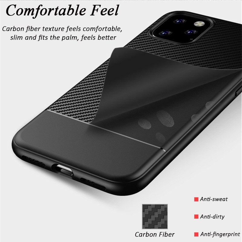 Mobiq - Zakelijk Carbon Hoesje iPhone 11 Pro Zwart - 3