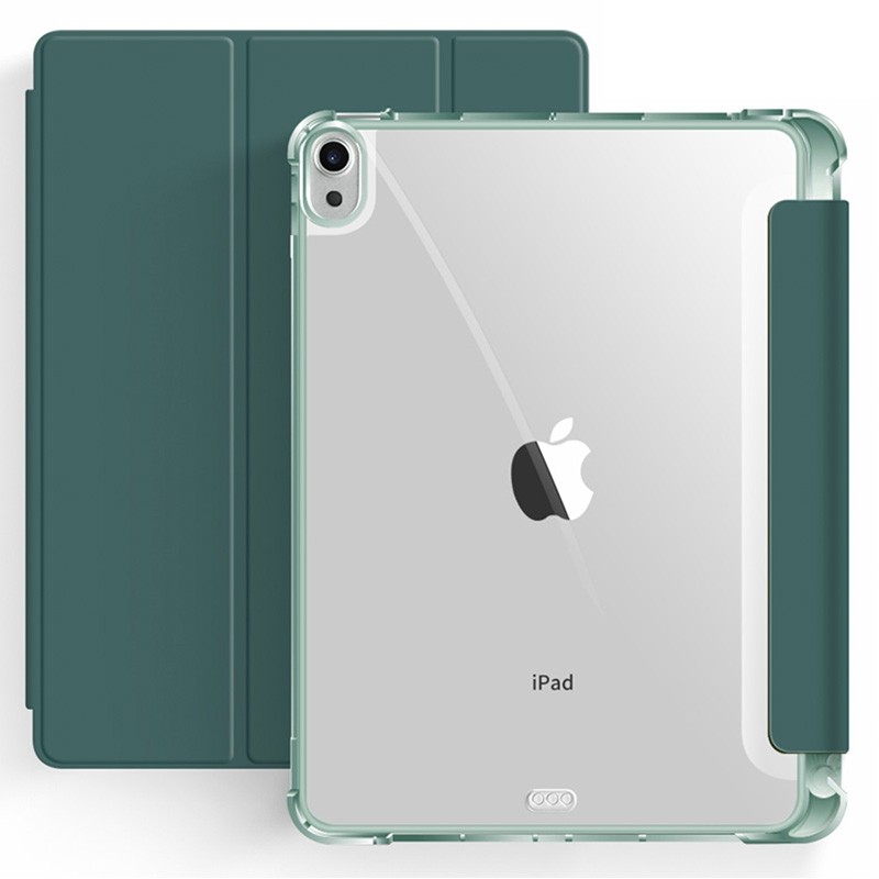 Mobiq Clear Back Folio iPad Air 10.9 (2022 / 2020) Donkergroen - 1