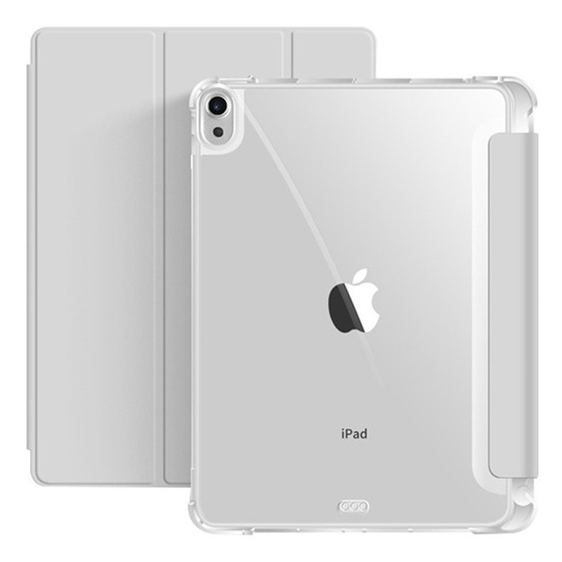 Mobiq Clear Back Folio iPad Air 10.9 (2022 / 2020) Grijs - 1