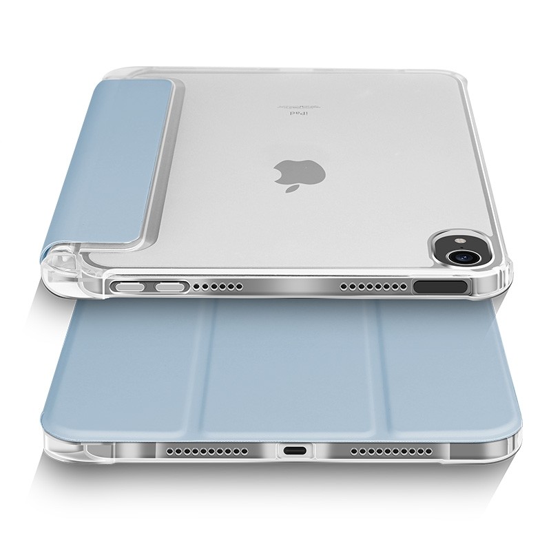 Mobiq Clear Back Folio iPad Mini 6 Lichtblauw/transparant - 1