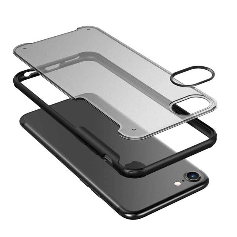 Mobiq Clear Hybrid Case iPhone SE (2022 / 2020)/8/7 Blauw - 3