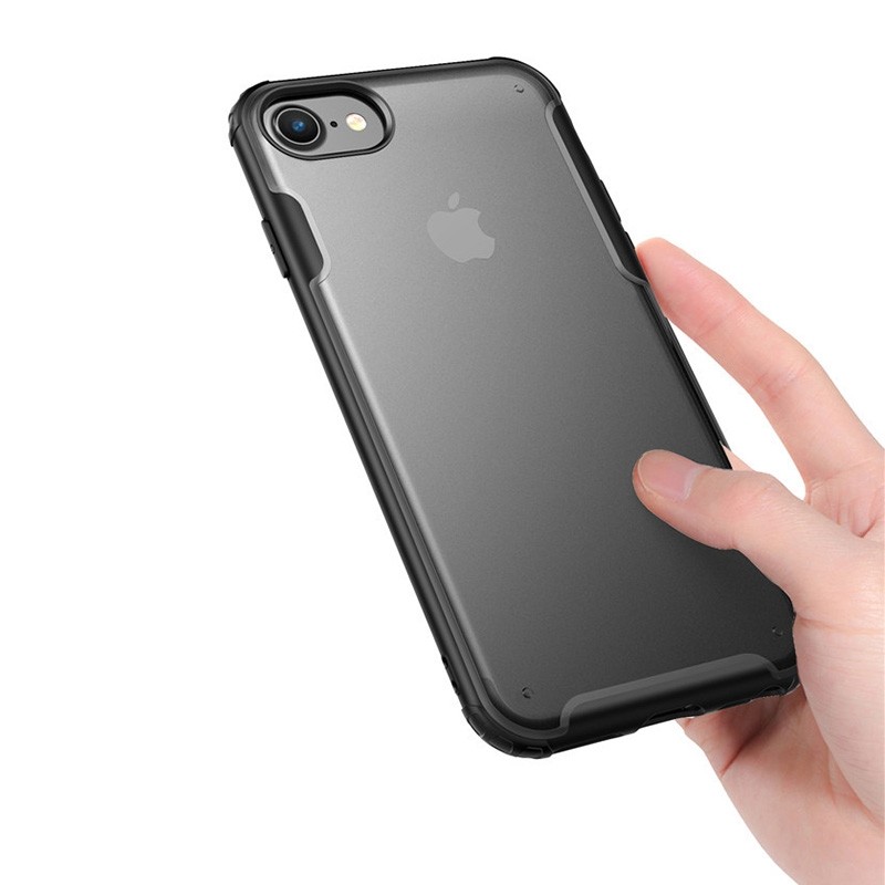 Mobiq Clear Hybrid Case iPhone SE (2022 / 2020)/8/7 Blauw - 2