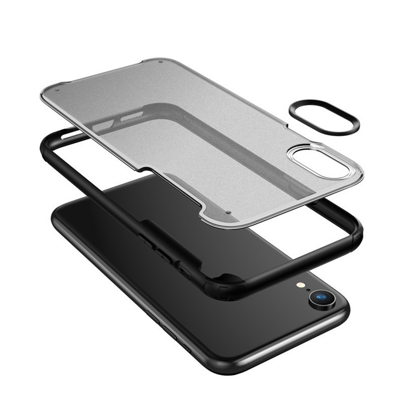 Mobiq - Clear Hybrid Case iPhone XR Zwart - 3