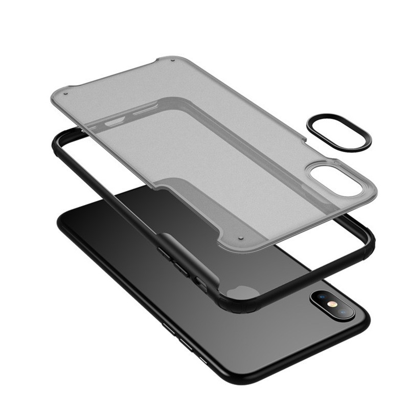 Mobiq - Clear Hybrid Case iPhone X/XS Blauw - 3