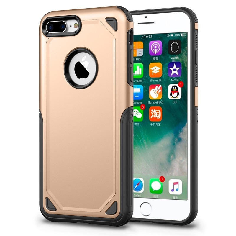 Mobiq Extra Stevig Hoesje iPhone 8 Plus/7 Plus Goud - 1