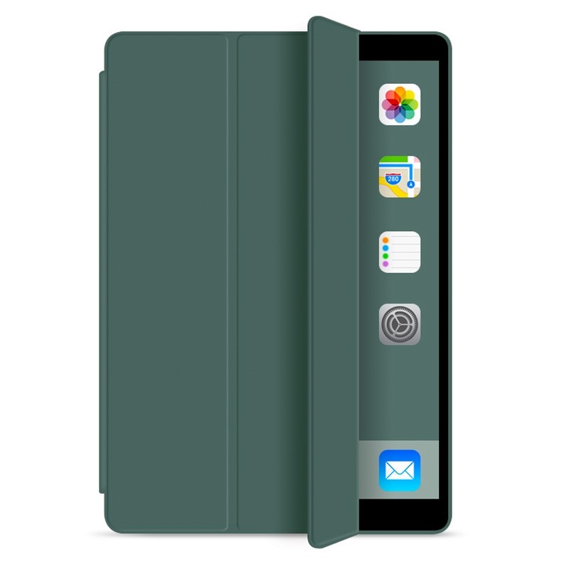 Mobiq Flexibele Tri-folio hoes iPad 9.7 2018/2017, iPad Air 2, iPad Air 1 Donkergroen - 1