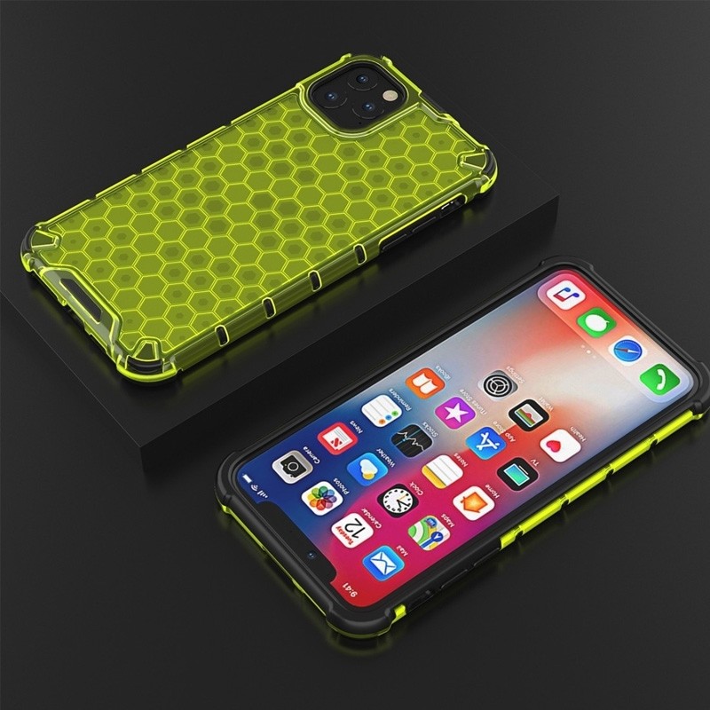Mobiq honingraat armor hoesje iPhone 11 Pro geel - 5