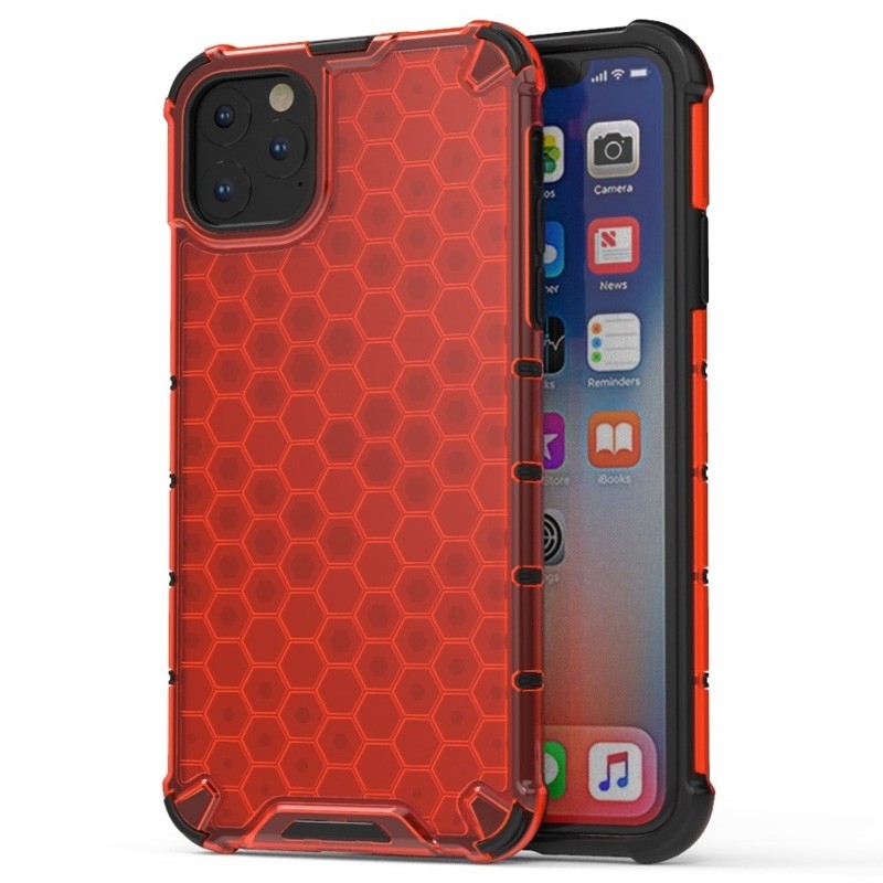 Mobiq honingraat armor hoesje iPhone 11 Pro rood - 1