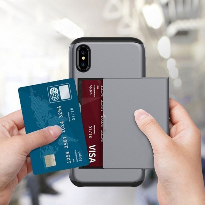 Mobiq Hybrid Card Case iPhone X/XS Roze - 2