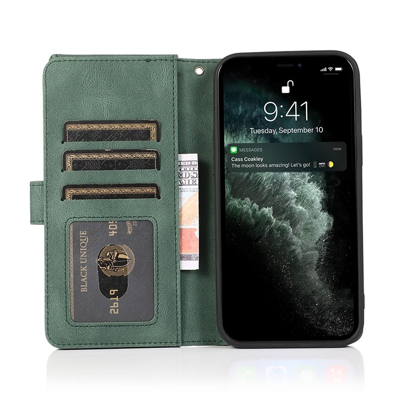 Mobiq Zacht Leren Wallet Hoesje iPhone 13 Pro Max Groen - 3