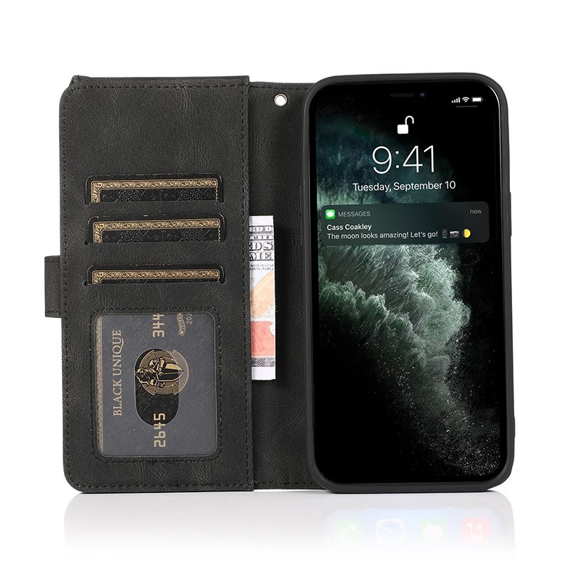 Mobiq Zacht Leren Wallet Hoesje iPhone 13 Zwart - 2