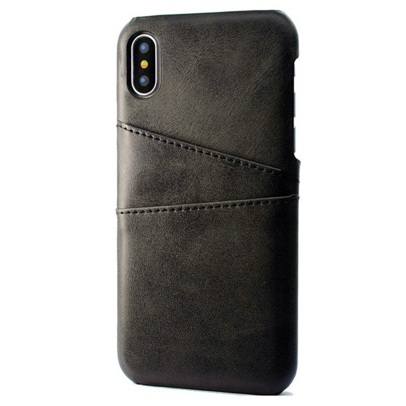 Mobiq Leather Snap On Wallet Case iPhone X/Xs Zwart 01