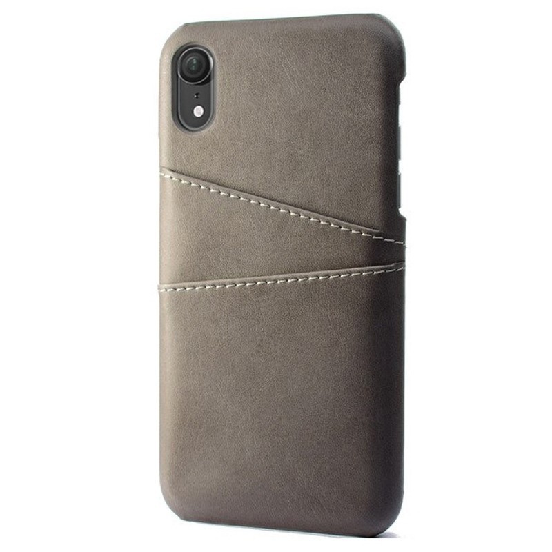 Mobiq Leather Snap On Wallet iPhone XS Max Grijs 01