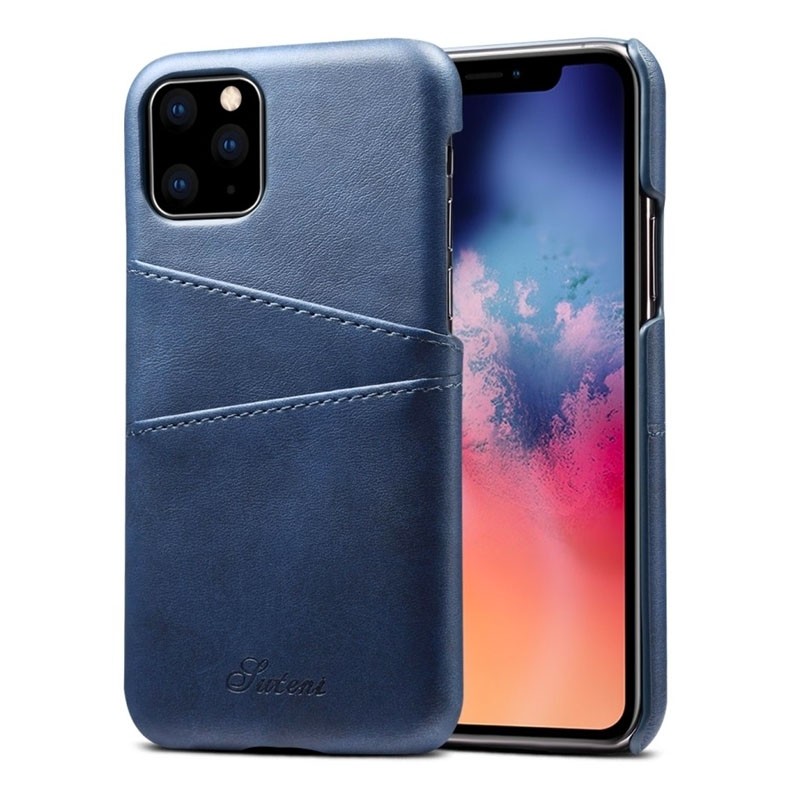 Mobiq Leather Snap On Wallet iPhone 11 Pro Max Blauw - 1