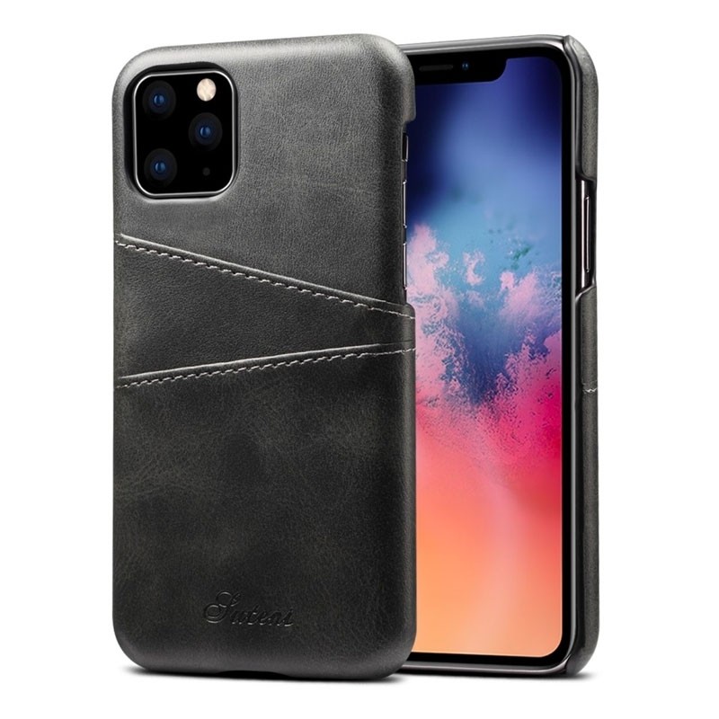 Mobiq Leather Snap On Wallet iPhone 11 Pro Max Zwart - 1