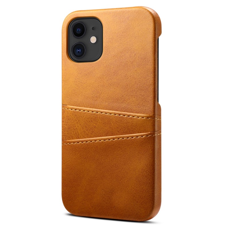 Mobiq Leather Snap On Wallet iPhone 12 / 12 Pro Tan Brown - 1