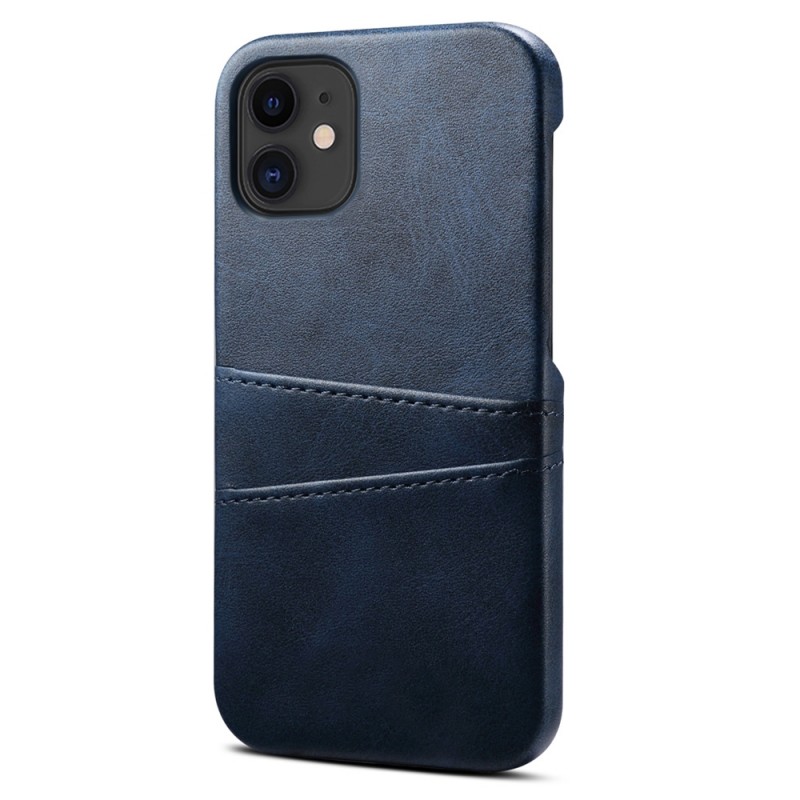 Mobiq Leather Snap On Wallet iPhone 12 Mini Blauw - 1