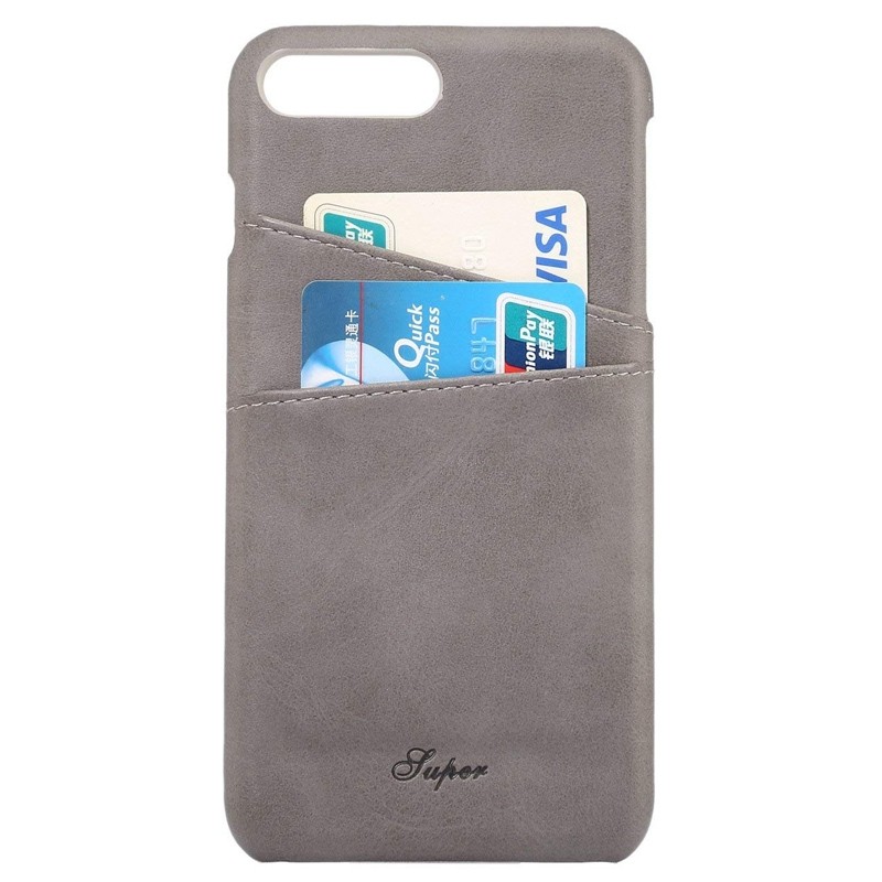 Mobiq Leather Snap On Wallet Case iPhone 8 Plus/7 Plus Grijs 02