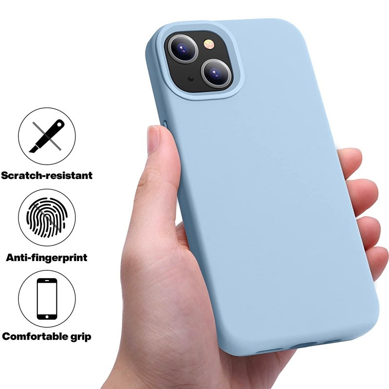 Mobiq Liquid Silicone Hoesje iPhone 13 Lichtblauw - 2