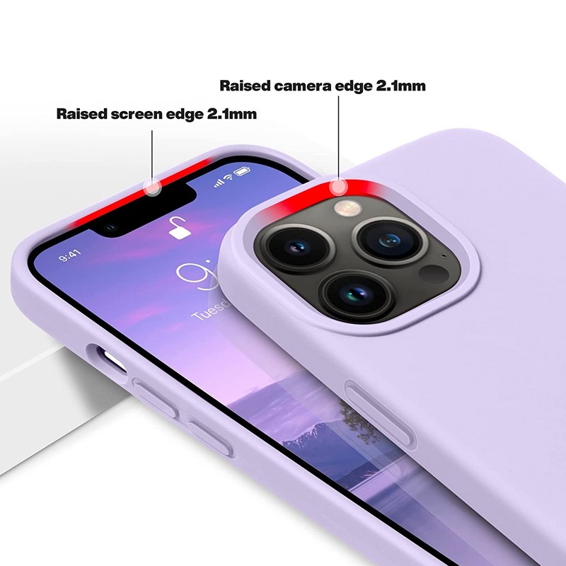 Mobiq Liquid Silicone Case iPhone 13 Pro Max Paars - 2