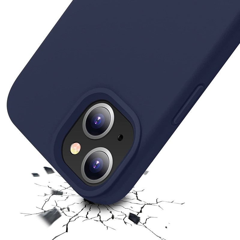Mobiq Liquid Siliconen Hoesje iPhone 14 Donkerblauw 03