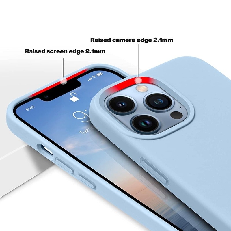Mobiq Liquid Siliconen Hoesje iPhone 14 Pro Max Lichtblauw 05
