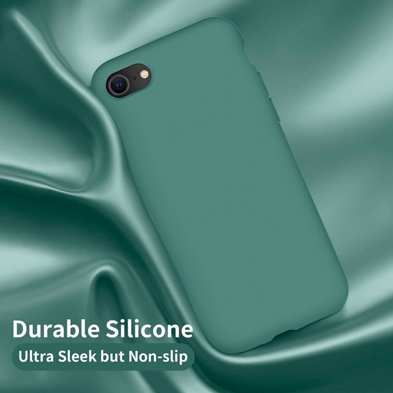 Mobiq Liquid Siliconen Hoesje iPhone SE (2022/2020) Donkergroen - 4