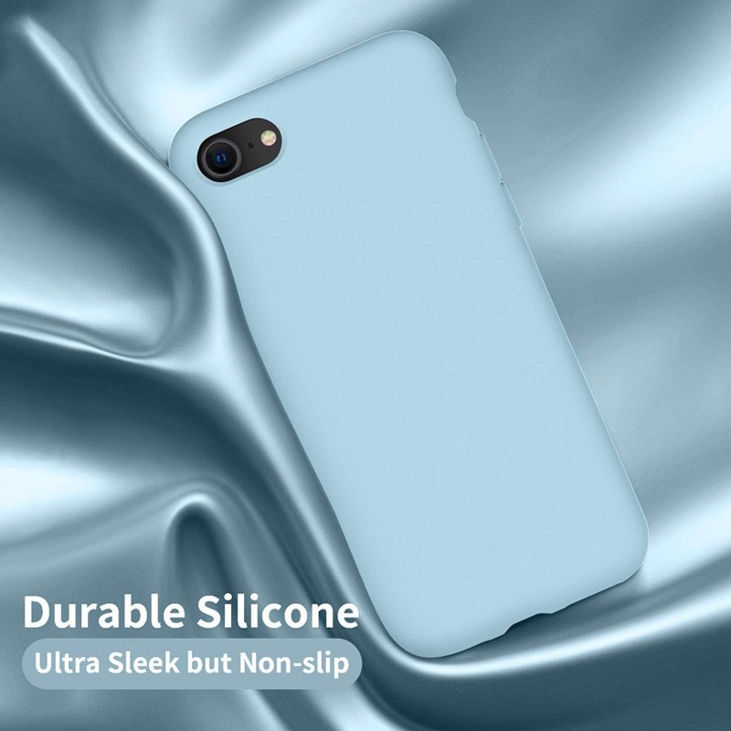 Mobiq Liquid Siliconen Hoesje iPhone SE (2022/2020) Lichtblauw - 4