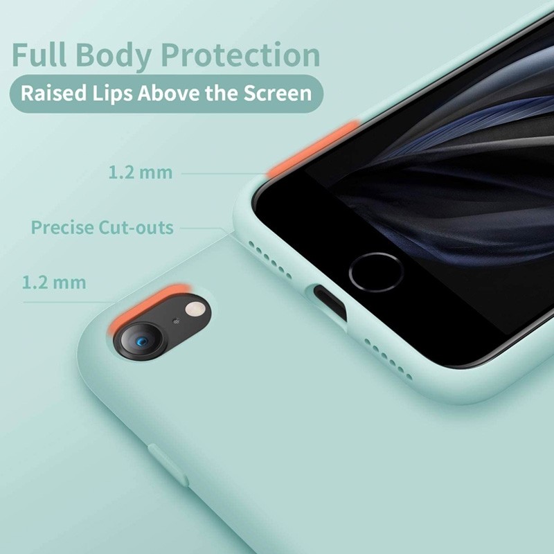 Mobiq Liquid Siliconen Hoesje iPhone SE (2022/2020) Mintgroen - 2