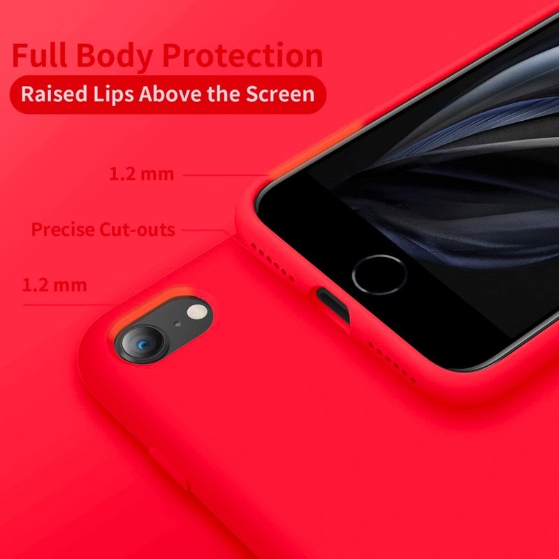 Mobiq Liquid Siliconen Hoesje iPhone SE (2022/2020) Rood - 2