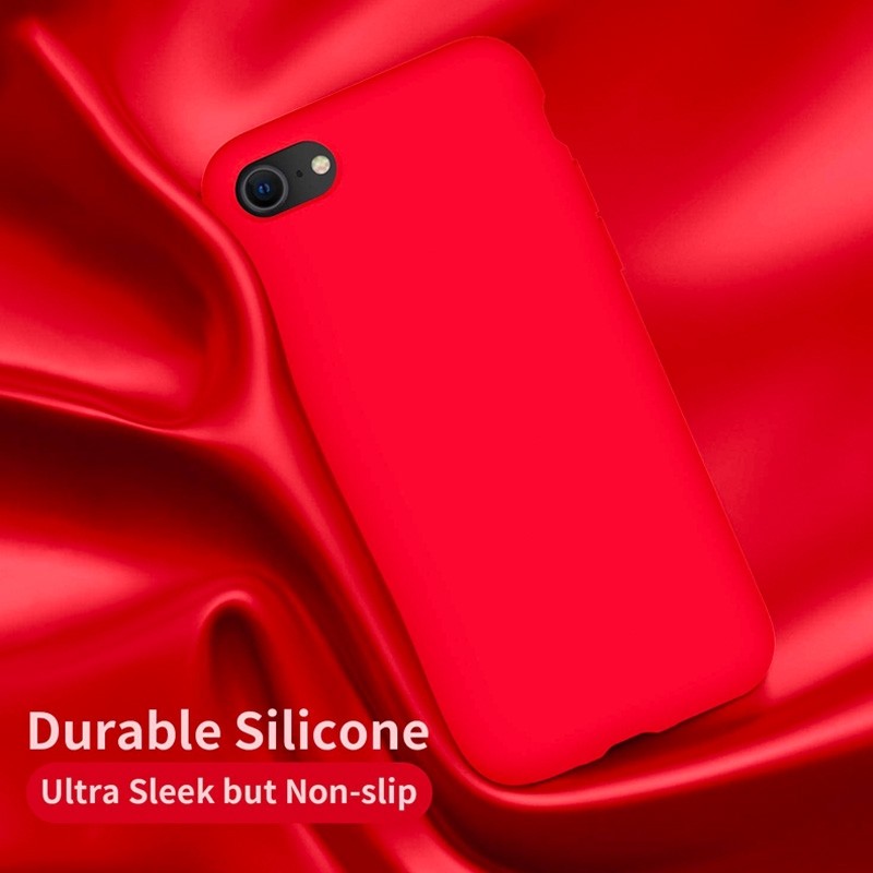Mobiq Liquid Siliconen Hoesje iPhone SE (2022/2020) Rood - 4
