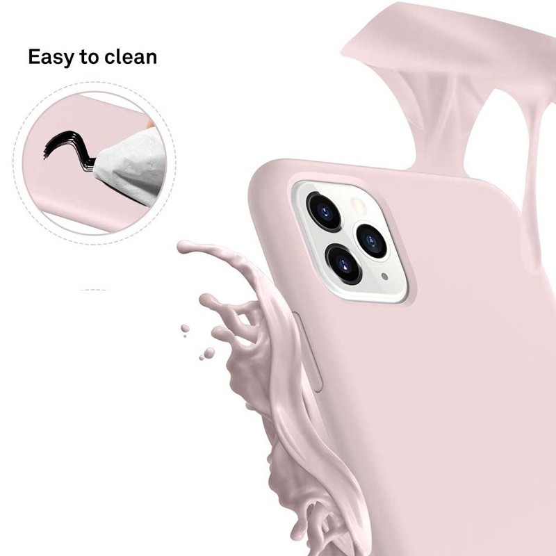 Mobiq - Liquid Siliconen Hoesje iPhone 11 Pro Max Roze - 3