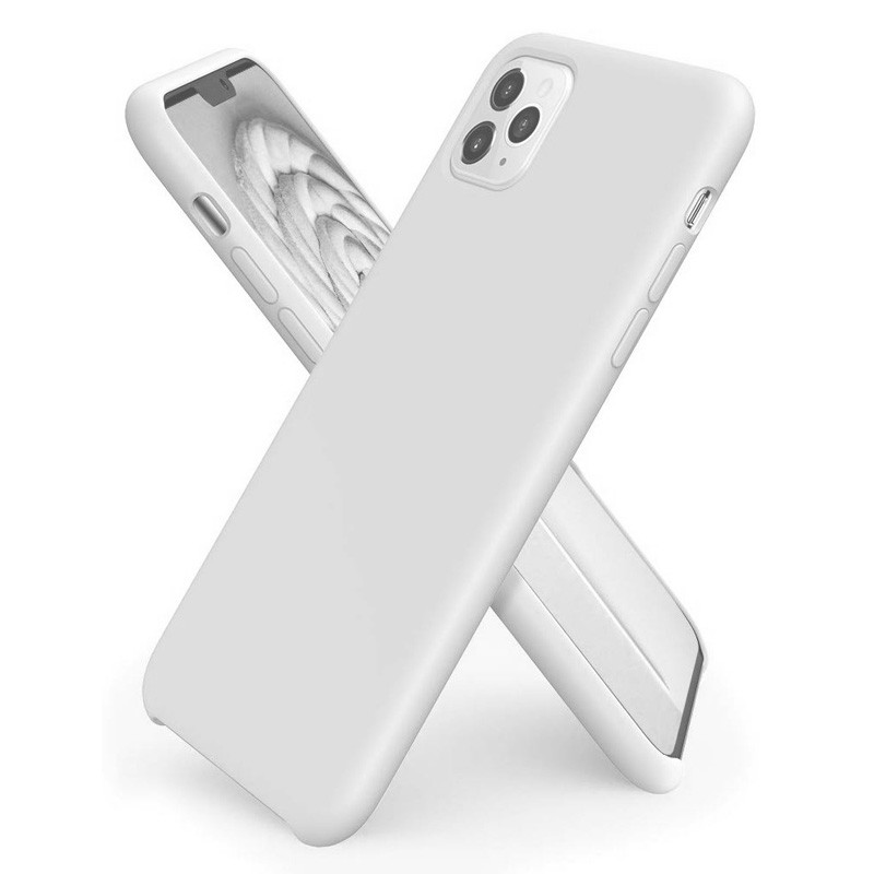Mobiq - Liquid Siliconen Hoesje iPhone 11 Pro Wit - 1