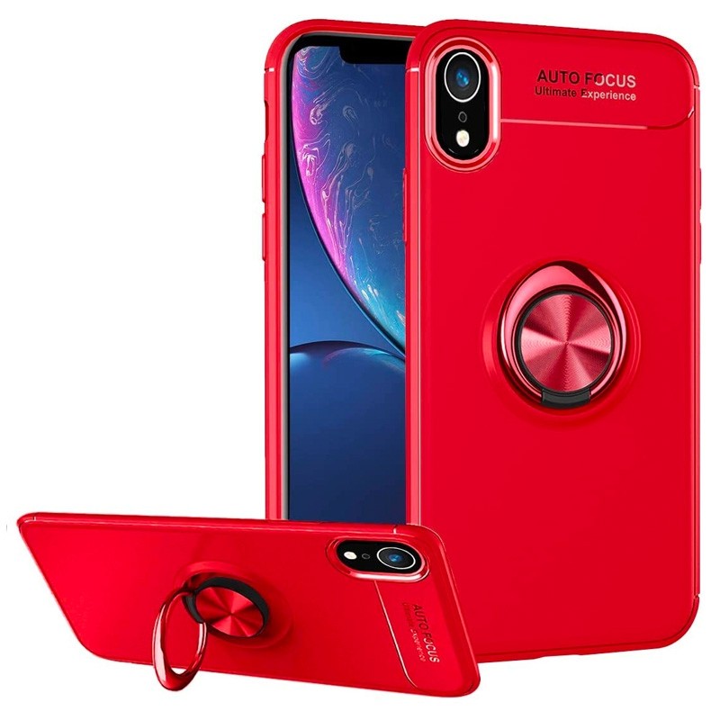 Mobiq Magnetic Ring Case iPhone X/XS Rood - 1