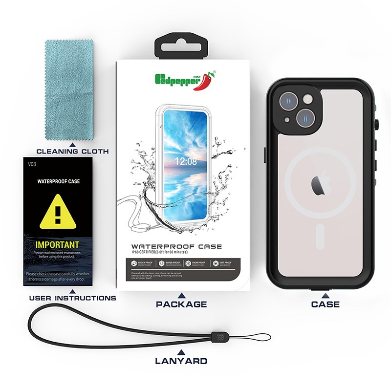 Mobiq Waterdicht Magsafe iPhone 14 Plus Hoesje Zwart - 4